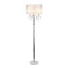 Trendy Romantic Sheer Shade Floor Lamp With Hanging Crystals White - Elegant Designs