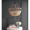 Whitley Pendant Brown Wooden Finish/Dark Gray - Safavieh
