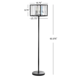 63.375" Metal/Crystal Bevin Floor Lamp (Includes LED Light Bulb) Black - JONATHAN Y -Light Up Deals Store GUEST aab36e8e 6409 43e0 ab8d 9f79cf4fb707