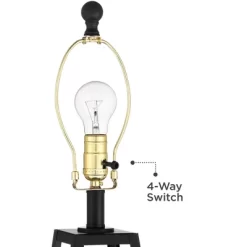 Franklin Iron Works Kacey Modern Table Lamps 25 1/4" High Set Of 2 Dark Metal With USB Charging Port Nightlight LED White Softback Shade For Home Desk -Light Up Deals Store GUEST ab06c44c b5e6 48ba b12c 81fc289467d0