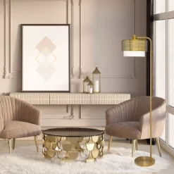 65.25" Ximena Drum Shade Floor Lamp Gold - River Of Goods -Light Up Deals Store GUEST b1f3d382 de7b 431c 80d5 e16ec3e35e8e