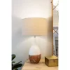 (Set Of 2) Two-Tone Ceramic Table Lamp With Linen Shade Each One Will Vary White/Brown - 3R Studios