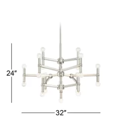 Possini Euro Design Marya Brushed Nickel Chandelier 32" Wide Modern 24-Light Fixture For Dining Room House Foyer Kitchen Island Entryway Bedroom Home 15 Possini Euro Design Marya Brushed Nickel Chandelier 32" Wide Modern 24-Light Fixture For Dining Room House Foyer Kitchen Island Entryway Bedroom Home -Light Up Deals Store GUEST b2adf0f2 31db 48d6 a357 054405825ecb