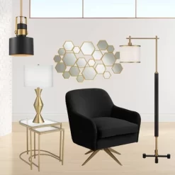 360 Lighting Elka Modern Mid Century Table Lamp 28" Tall Brass Geometric Metal White Drum Shade For Bedroom Living Room Bedside Nightstand Office Home 15 360 Lighting Elka Modern Mid Century Table Lamp 28" Tall Brass Geometric Metal White Drum Shade For Bedroom Living Room Bedside Nightstand Office Home -Light Up Deals Store GUEST b4fc2450 35ac 41d8 8ec8 ab274cc2be21