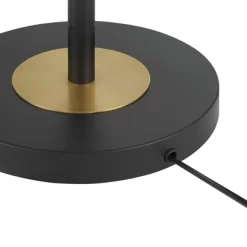 360 Lighting Rayna Mid Century Modern Downbridge Floor Lamp 61 1/2" Tall Black Gold Metal Off White Linen Drum Shade For Living Room Reading Bedroom -Light Up Deals Store GUEST b5e6e322 bb5a 48dc b63e d136b9253ef4