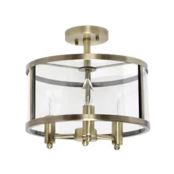 3-Light 13" Industrial Farmhouse Glass/Metallic Accented Semi-flushmount Ceiling Light - Lalia Home 24 3-Light 13" Industrial Farmhouse Glass/Metallic Accented Semi-flushmount Ceiling Light - Lalia Home -Light Up Deals Store GUEST b675824c 174e 40ce 9aff 6f7ad062c5f3