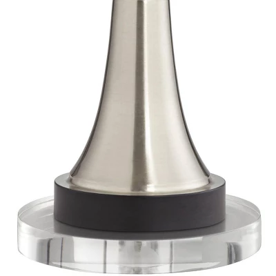 360 Lighting Seymore Modern Table Lamps Set Of 2 With Round Risers 27" Tall Brushed Nickel USB Charging Port White Drum Shade For Living Room Desk 3 360 Lighting Seymore Modern Table Lamps Set Of 2 With Round Risers 27" Tall Brushed Nickel USB Charging Port White Drum Shade For Living Room Desk - Image 3