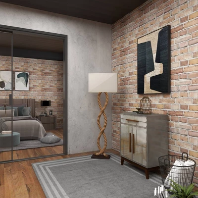 Rustic Jute Floor Lamp Brown - Olivia & May 8 Rustic Jute Floor Lamp Brown - Olivia & May - Image 8