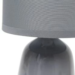 10.04" Traditional Ceramic Thimble Base Bedside Table Desk Lamp With Matching Fabric Shade Gray - Simple Designs -Light Up Deals Store GUEST b8b20e45 d632 4887 8a41 a782c5a37c8e