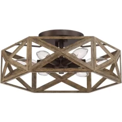 Possini Euro Design Moorcroft Modern Farmhouse Ceiling Light Semi Flush Mount Fixture 14 1/2" Wide Dark Wood Bronze 6-Light Hexagon Frame For Bedroom 11 Possini Euro Design Moorcroft Modern Farmhouse Ceiling Light Semi Flush Mount Fixture 14 1/2" Wide Dark Wood Bronze 6-Light Hexagon Frame For Bedroom -Light Up Deals Store GUEST b9407276 27c2 4ed6 85ac 742cab5f96d8