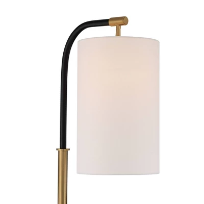 Possini Euro Design Sausalito Mid Century Modern Downbridge Floor Lamp 67" Tall Warm Gold Black Metal Linen Cylinder Shade For Living Room Reading 2 Possini Euro Design Sausalito Mid Century Modern Downbridge Floor Lamp 67" Tall Warm Gold Black Metal Linen Cylinder Shade For Living Room Reading - Image 2