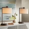 360 Lighting Colby Bronze Finish Desk Lamps Set Of 2 With Outlets And USB Ports