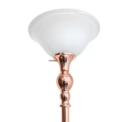 1 Light Torchiere Floor Lamp With Marbleized Glass Shade Rose Gold - Elegant Designs -Light Up Deals Store GUEST bc4dd5bc b39e 4c61 81aa 58549f37199d