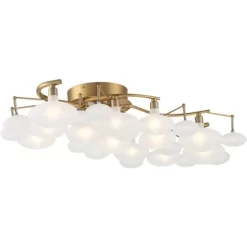 Possini Euro Design Lilypad Modern Ceiling Light Semi Flush Mount Fixture 30 1/4" Wide Warm Brass 12-Light Frosted Glass Shade For Bedroom Living Room 12 Possini Euro Design Lilypad Modern Ceiling Light Semi Flush Mount Fixture 30 1/4" Wide Warm Brass 12-Light Frosted Glass Shade For Bedroom Living Room -Light Up Deals Store GUEST bc64b39a 2843 4a68 b9d6 625259c5adb7