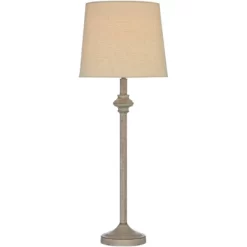 360 Lighting Carter Rustic Farmhouse 3 Piece Table Floor Lamp Set Beige Metal Cream Fabric Tapered Drum Shade For Living Room Bedroom Office House -Light Up Deals Store GUEST bc84fbba 58e4 47d5 a687 f4b159055f16