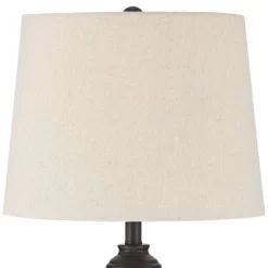 360 Lighting Lynn Modern Industrial Buffet Table Lamps 26" High Set Of 2 Dark Bronze Metal Oatmeal Drum Shade For Bedroom Living Room Bedside Office -Light Up Deals Store GUEST bcef75ed 2759 4e73 be80 2f0b2758a933