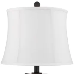 Franklin Iron Works Kacey Modern Table Lamps 25 1/4" High Set Of 2 Dark Metal With USB Charging Port Nightlight LED White Softback Shade For Home Desk -Light Up Deals Store GUEST c320d6c3 53ee 4f1b 81ab 51877489923d