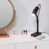 16" MRDK By Globe Series.01 Desk Lamp With Combined USB Port And USB-C Port Matte Black Shade (Includes LED Light Bulb) - Globe Electric