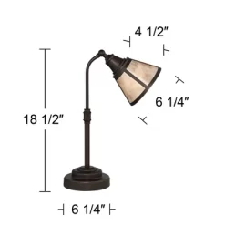Regency Hill Malta Rustic Farmhouse Desk Lamp 18 1/2" High Satin Bronze Metal Adjustable Blond Mica Shade For Bedroom Living Room Bedside Nightstand -Light Up Deals Store GUEST c5ce0921 7ab3 4ede b0eb 9257e82bf71c