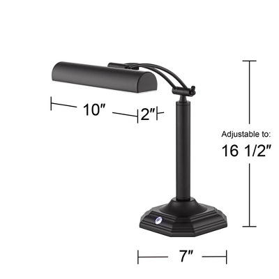 360 Lighting Grady Traditional Piano Banker Desk Lamp 16 1/2" High Black LED Adjustable Bronze Metal Shade For Bedroom Bedside Nightstand Kids Desk 5 360 Lighting Grady Traditional Piano Banker Desk Lamp 16 1/2" High Black LED Adjustable Bronze Metal Shade For Bedroom Bedside Nightstand Kids Desk - Image 5