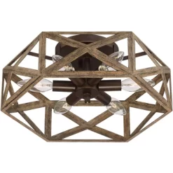 Possini Euro Design Moorcroft Modern Farmhouse Ceiling Light Semi Flush Mount Fixture 14 1/2" Wide Dark Wood Bronze 6-Light Hexagon Frame For Bedroom 13 Possini Euro Design Moorcroft Modern Farmhouse Ceiling Light Semi Flush Mount Fixture 14 1/2" Wide Dark Wood Bronze 6-Light Hexagon Frame For Bedroom -Light Up Deals Store GUEST c6b6a93f 9066 4008 993a 71d79b906b13