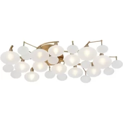 Possini Euro Design Lilypad Modern Ceiling Light Semi Flush Mount Fixture 30 1/4" Wide Warm Brass 12-Light Frosted Glass Shade For Bedroom Living Room 13 Possini Euro Design Lilypad Modern Ceiling Light Semi Flush Mount Fixture 30 1/4" Wide Warm Brass 12-Light Frosted Glass Shade For Bedroom Living Room -Light Up Deals Store GUEST c8b436d6 0799 4b71 b0e8 1b80aaa00f64
