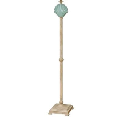 65" Seashell Ceramic Floor Lamp Beige/Blue - StyleCraft 2 65" Seashell Ceramic Floor Lamp Beige/Blue - StyleCraft - Image 2