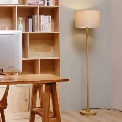 62" Cove Light Faux Wood Floor Lamp With Jute Shade - Globe Electric -Light Up Deals Store GUEST c94e8fd7 03b7 40a9 af5b 839c657f566f