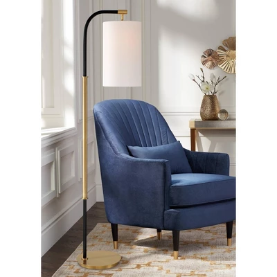 Possini Euro Design Sausalito Mid Century Modern Downbridge Floor Lamp 67" Tall Warm Gold Black Metal Linen Cylinder Shade For Living Room Reading 1 Possini Euro Design Sausalito Mid Century Modern Downbridge Floor Lamp 67" Tall Warm Gold Black Metal Linen Cylinder Shade For Living Room Reading