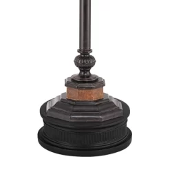 Kathy Ireland Sonnett Vintage Rustic Floor Lamp With Black Riser 68" Tall Bronze Metal Faux Marble Ivory Linen Bell Shade For Living Room Bedroom Home -Light Up Deals Store GUEST ce26176a d0a2 411d 9756 038422c04f6e
