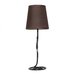 19" Contemporary Metal Winding Ivy Table Desk Lamp With Brown Fabric Shade - Creekwood Home -Light Up Deals Store GUEST cf5e09c2 9456 4efd b9b9 ccfc4f635395