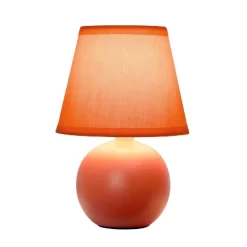 8.66" Petite Ceramic Orb Base Bedside Table Desk Lamp With Matching Tapered Drum Fabric Shade Orange - Creekwood Home -Light Up Deals Store GUEST cff403f4 ae3e 44d3 a4de d59df167cd9b