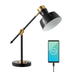 18.5" Allegra Farmhouse Adjustable Cantilever Task Lamp With USB Charging Port (Includes LED Light Bulb) - JONATHAN Y 18 18.5" Allegra Farmhouse Adjustable Cantilever Task Lamp With USB Charging Port (Includes LED Light Bulb) - JONATHAN Y -Light Up Deals Store GUEST d32a152c 9c01 4ad6 b582 d885d0e2517b