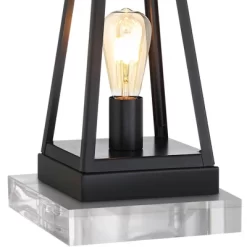 Franklin Iron Works Kacey Modern Table Lamps Set Of 2 With Square Risers 26 3/4" High Dark Metal USB Charging Port Nightlight Oatmeal Shade For Desk -Light Up Deals Store GUEST d4451264 73da 440c ae1f 1e294c41f023