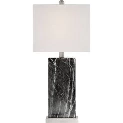 360 Lighting Connie Modern Table Lamps Set Of 2 25" High Black Faux Marble With USB Charging Ports White Rectangular Shade For Living Room House Desk -Light Up Deals Store GUEST d65ccb1a 0e4c 4d8b 9773 5f7676ddddc4