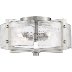 Possini Euro Design Prane Modern Industrial Ceiling Light Semi Flush Mount Fixture 17" Wide Brushed Nickel 4-Light Warped Glass For Bedroom Kitchen 10 Possini Euro Design Prane Modern Industrial Ceiling Light Semi Flush Mount Fixture 17" Wide Brushed Nickel 4-Light Warped Glass For Bedroom Kitchen -Light Up Deals Store GUEST d6d6f1d6 17f5 40d9 8e0f cceec1010e0d