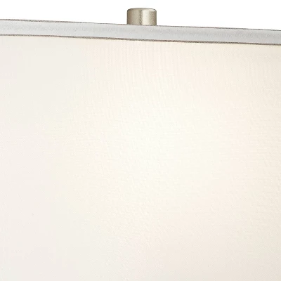 360 Lighting Evan Modern Table Lamps 28 1/2" Tall Set Of 2 Brushed Nickel With USB Charging Port White Rectangular Shade For Bedroom Living Room House 2 360 Lighting Evan Modern Table Lamps 28 1/2" Tall Set Of 2 Brushed Nickel With USB Charging Port White Rectangular Shade For Bedroom Living Room House - Image 2