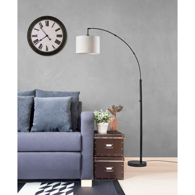 Bowery Arc Lamp Black/Red - Adesso 1 Bowery Arc Lamp Black/Red - Adesso