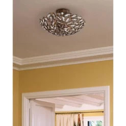 Franklin Iron Works Viera Rustic Ceiling Light Semi Flush Mount Fixture 20" Wide Bronze 3-Light Clear Cut Crystal Mosaic Bowl For Bedroom Living Room -Light Up Deals Store GUEST d894abde a37c 4261 a755 d1dc3be6f47b
