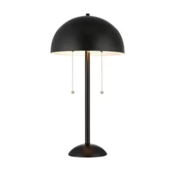 21" Metal Dome Shaped Table Lamp With Pull Chains (Includes LED Light Bulb) Black - Cresswell Lighting -Light Up Deals Store GUEST d9101ad6 da89 4776 9c99 7acd2098cc43