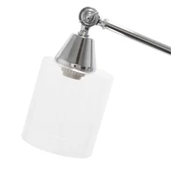 Swing Arm Floor Lamp With Glass Cylindrical Shade Chrome - Lalia Home -Light Up Deals Store GUEST db0cce00 c561 46db 8fd0 9dc4cda498f9