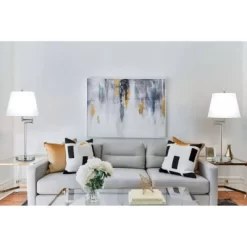 28" 3-way Andros Metal Table Lamp Brushed Steel - Cal Lighting