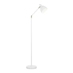54.5" Metal Antique Brass Mid-Century And Adjustable Floor Lamp (Includes LED Light Bulb) White - Cresswell Lighting -Light Up Deals Store GUEST dbf53092 4847 4e24 8eaa 4de237f4db9d