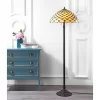 62" Lee Tiffany Style Floor Lamp (Includes LED Light Bulb) Bronze - JONATHAN Y