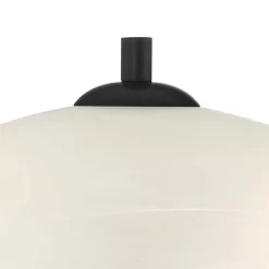 360 Lighting Heather Modern Accent Table Lamps Set Of 2 With Round Risers 22 1/2" High Iron USB And AC Power Outlet In Base Off White Glass For Desk