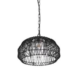 Globe Electric Novogratz X Globe Diego 1-Light Matte Black Woven Fabric Outdoor Plug-In Pendant Light 11 Globe Electric Novogratz X Globe Diego 1-Light Matte Black Woven Fabric Outdoor Plug-In Pendant Light -Light Up Deals Store GUEST e19db0ab 1969 42b6 a5d0 0c142f1ffee9