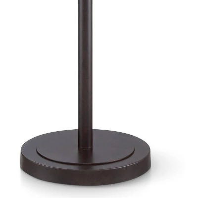 Franklin Iron Works Alamo Industrial Rustic Floor Lamp 62" Tall Bronze Metal Sheer Organza Outer Linen Fabric Inner Double Drum Shade For Living Room 4 Franklin Iron Works Alamo Industrial Rustic Floor Lamp 62" Tall Bronze Metal Sheer Organza Outer Linen Fabric Inner Double Drum Shade For Living Room - Image 4