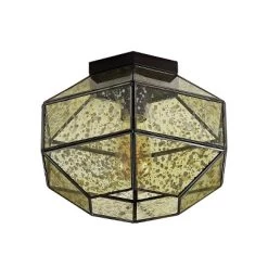 12.5" 1-Light Evelyn Vintage Farmhouse Iron/Glass LED Flush Mount Oil Rubbed Bronze - JONATHAN Y -Light Up Deals Store GUEST e640e222 f6d4 461e b29d b7dd574ee78a