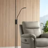 360 Lighting Taylor Modern Torchiere Floor Lamp With Side Light 72" Tall Satin Black LED Adjustable For Living Room Reading Bedroom Office House Home