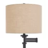 Tipton Swing Arm Floor Lamp With Burlap Shade Bronze/Tan - StyleCraft